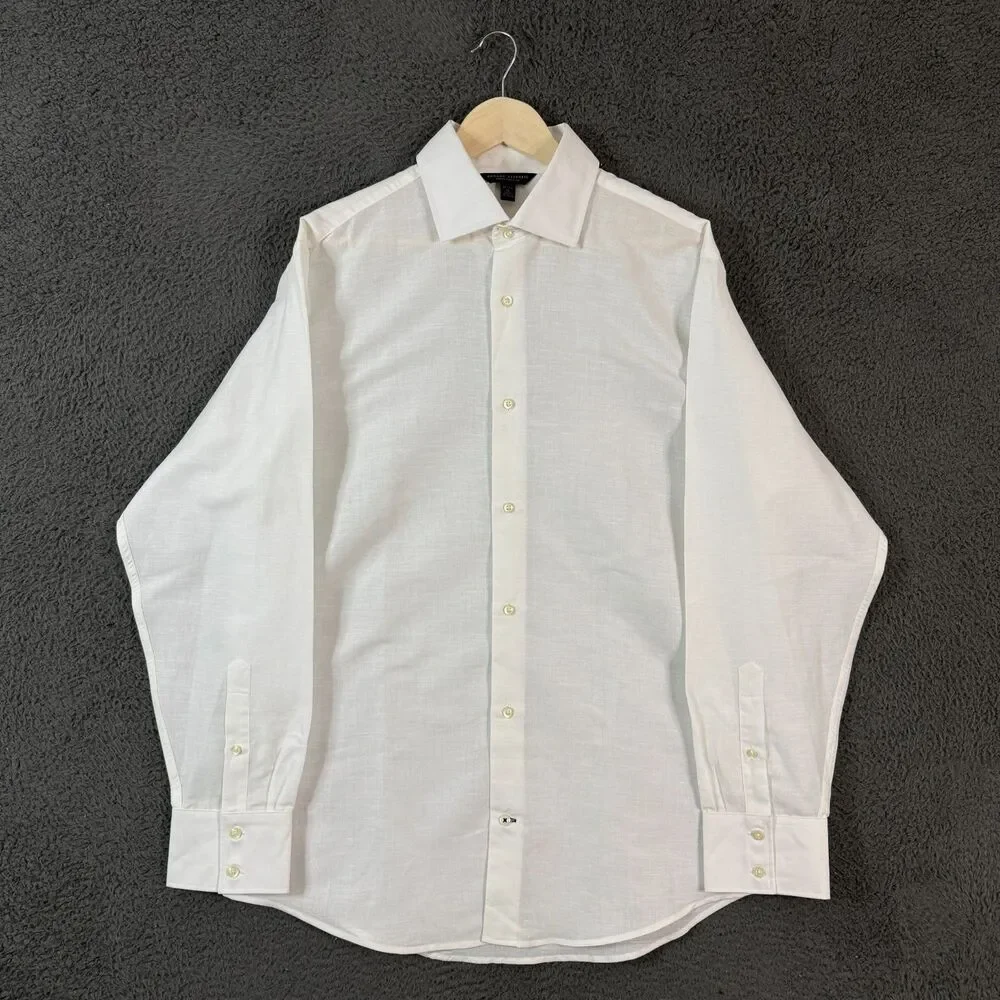 Vtg Banana Republic Shirt Mens XL White Linen Blend Button Up Lightweight